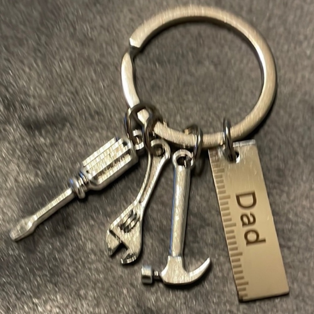 Dad Bag Charm Stainless Steel Hammer Screwdriver Can’t Measure Love ❤️